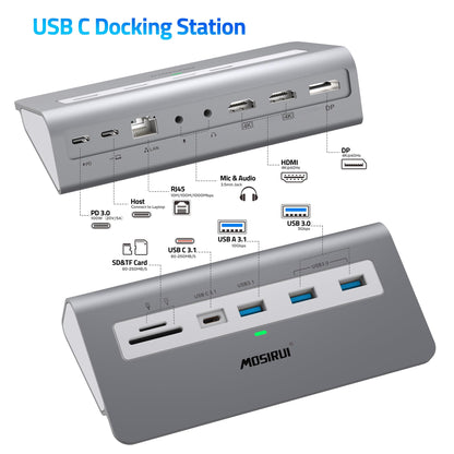 14-in-1 USB C Docking Station Dual Monitor